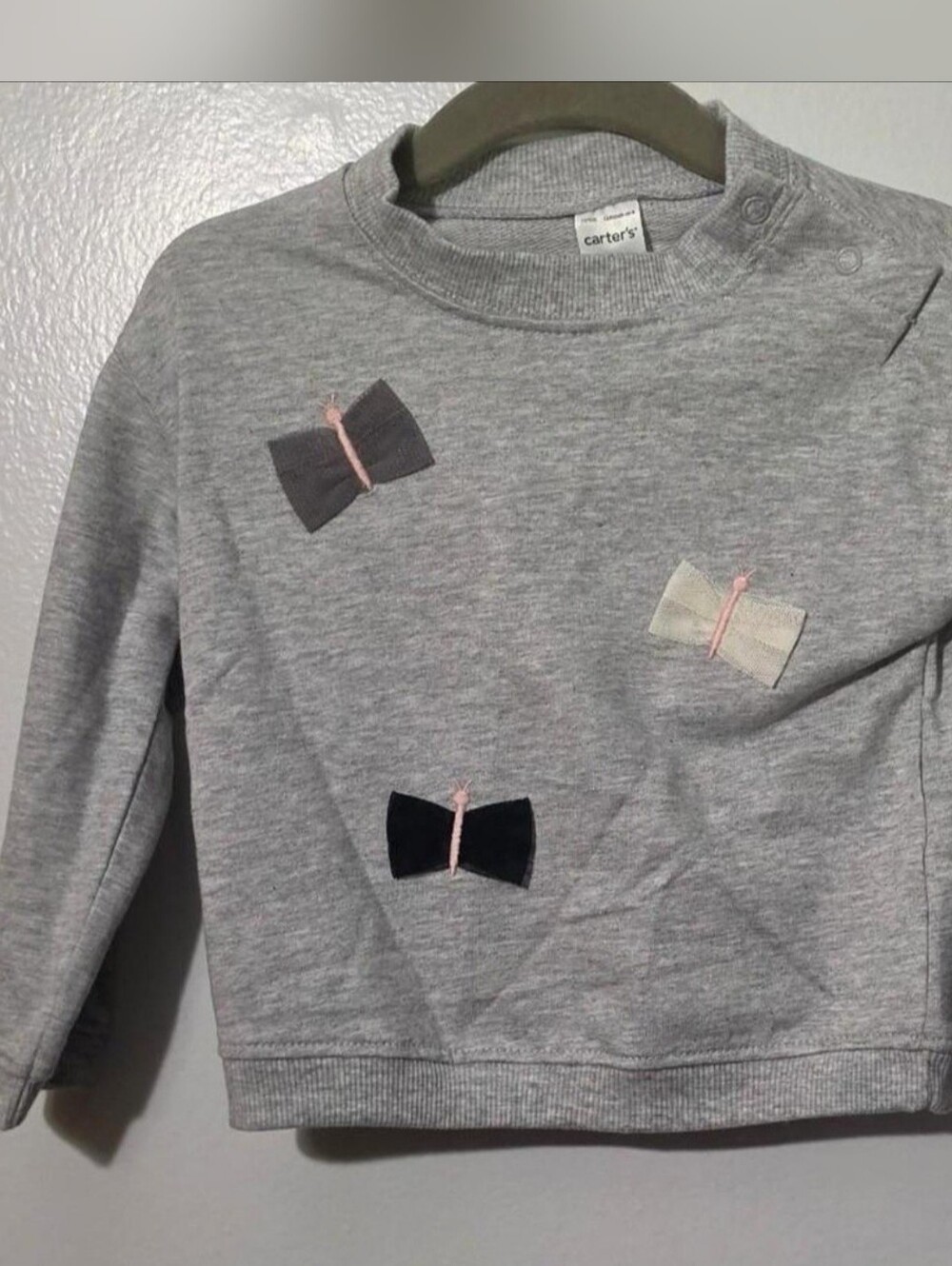 Carter's Gray Sweatshirt with Bow Accents